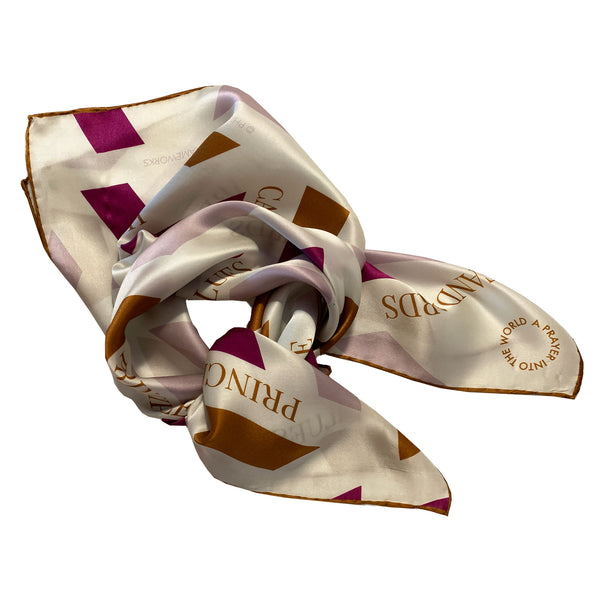 Mosaic(ruby) scarf for women folded
